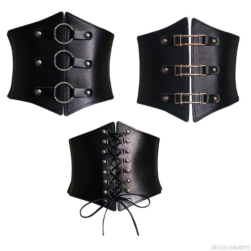 Belts For Women Dresses Waist Buckle Bandage Corset Wide Pu Leather Slimming Bod
