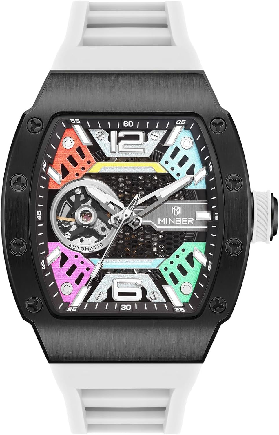 Thumbnail: Skeleton Automatic Watch, 43mm Dial with Luminous Hands, Self Winding Watch, 3 