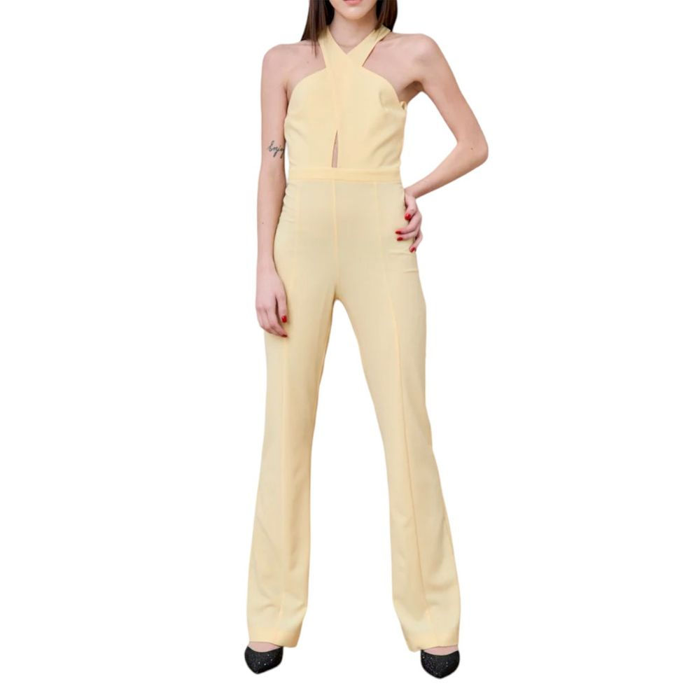 Radiant Canary Yellow Stretch Jumpsuit Dress (DE)