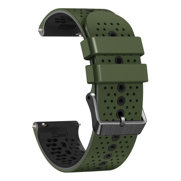 Thumbnail: 22mm Perforated Two-Color Silicone Watch Band
