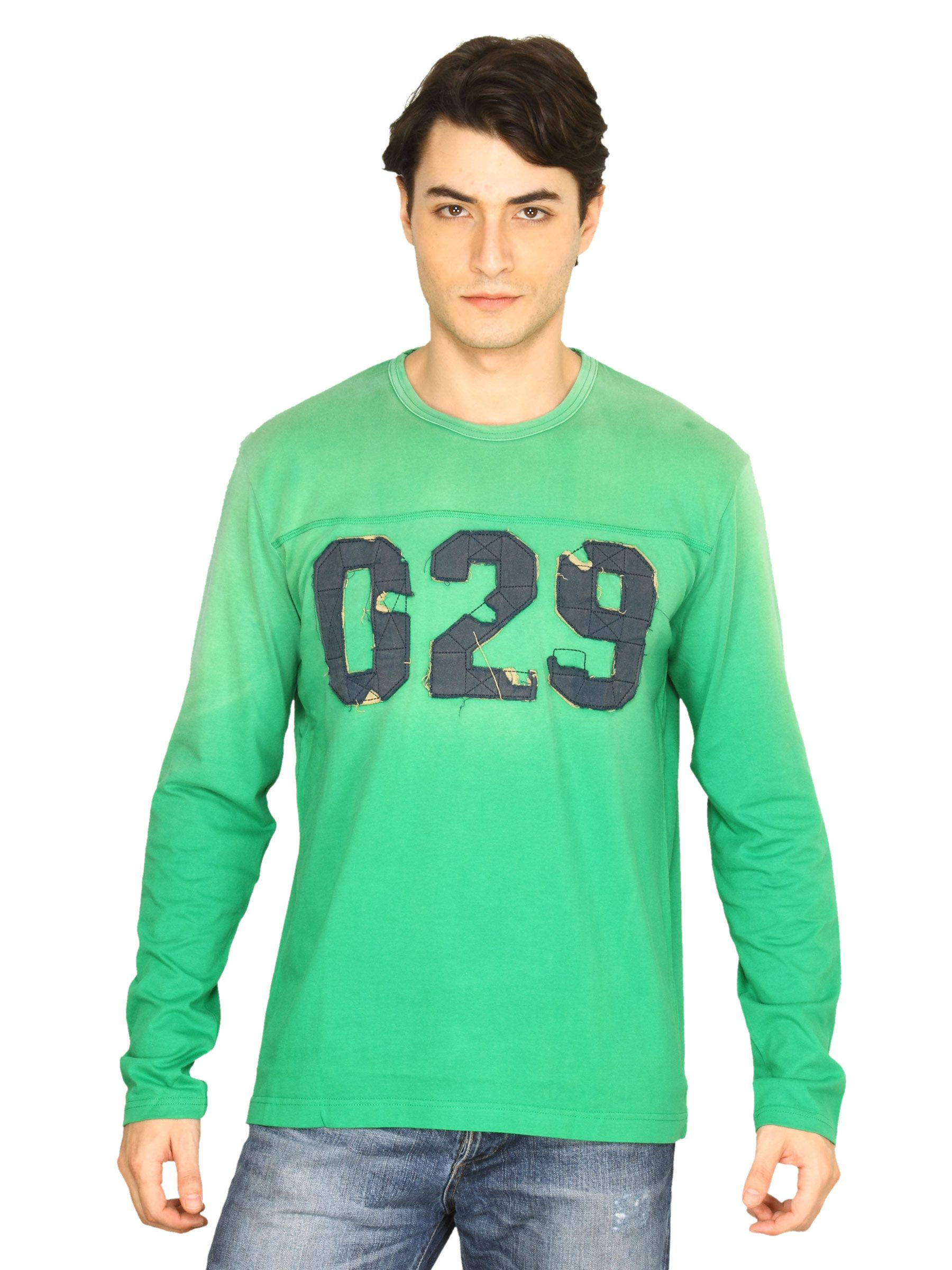 Basics Men Green T-shirt