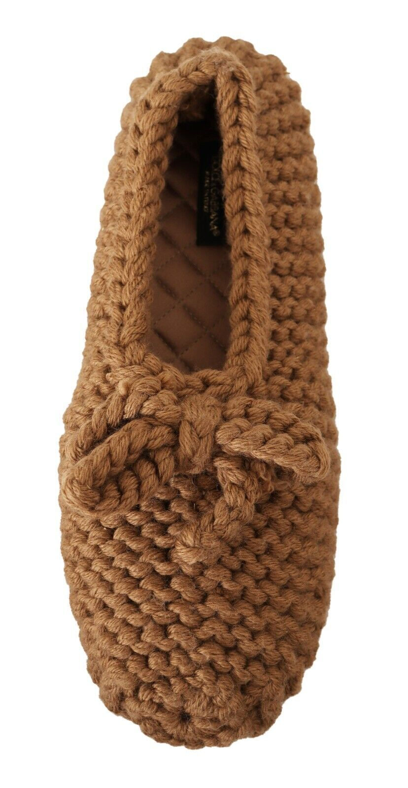 Thumbnail: Elegant Wool Knit Ballerina Flats in Brown