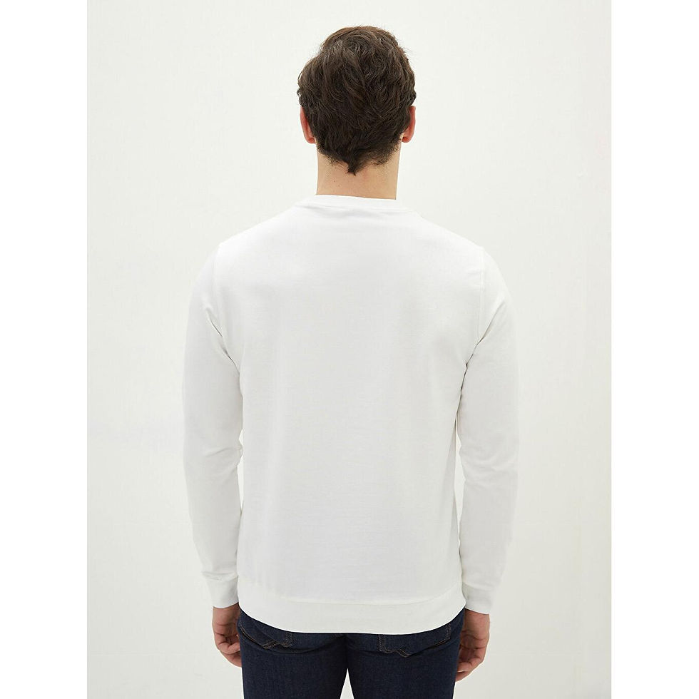 Thumbnail: LCW CLASSIC cycling collar long sleeve printed men's Sweatshirt ecru