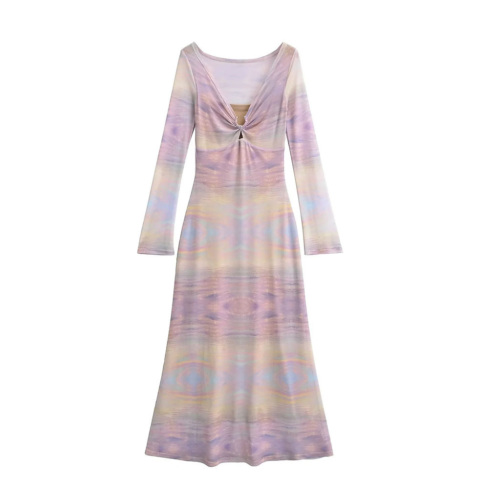 Thumbnail: Mesh printed dress for women