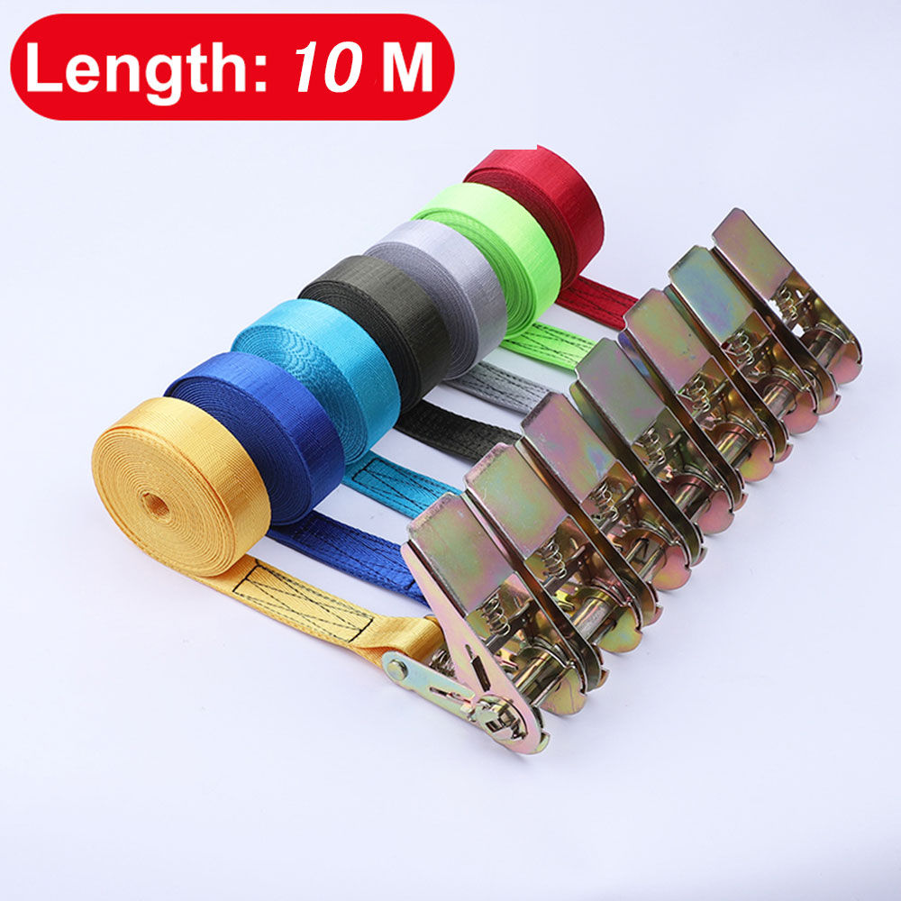 10M Buckle Tie-Down Belt Cargo Straps For Car Motorcycle Bike With Metal