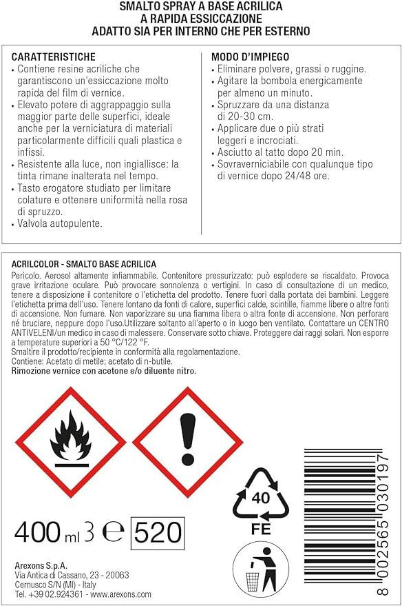 Thumbnail: BOMBOLETTA SPRAY SMALTO ACRILICO ACRILCOLOR 3963 BLU ZAFFIRO RAL 5003 AREXONS