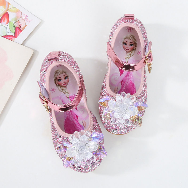Thumbnail: Disney Princess Crystal Shoes New Girls Single Shoes Frozen Aisha Sophia Rhinest