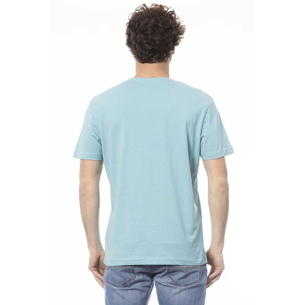 Thumbnail: Light Blue Cotton Men T-Shirt