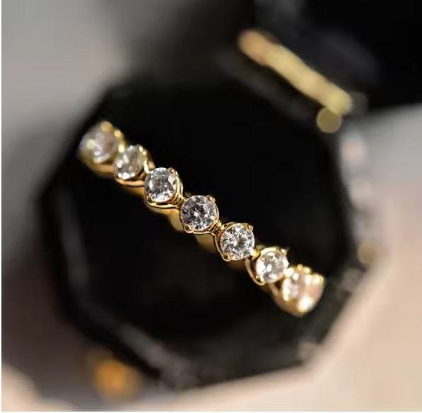 Spring Qiaoer 925 Silver Diamond Wedding Ring for Women