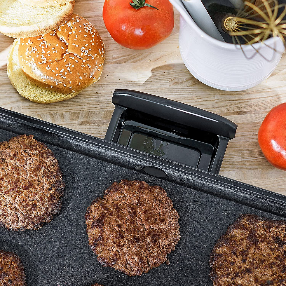 Thumbnail: Electric Griddle with Warming Tray - Smokeless Indoor Grill, Nonstick Surface, A