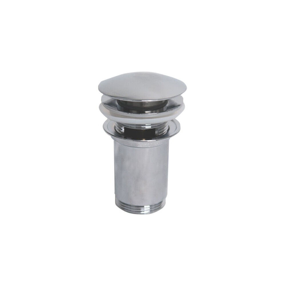 PILETTA PER LAVABO IN OTTONE CON TROPPO PIENO E TAPPO TONDO CLICK CLACK 1 1/4"