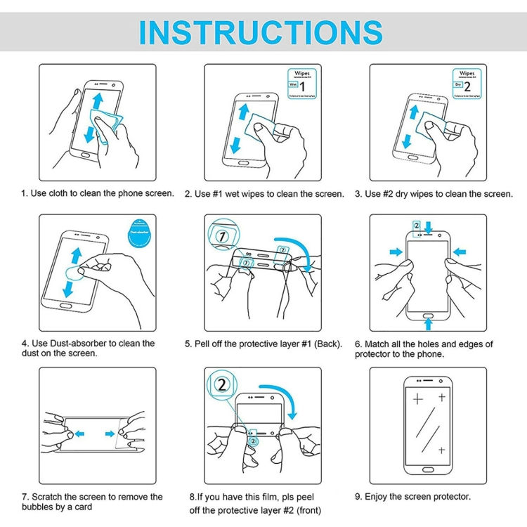 Thumbnail: 10pcs 0.26mm 9H 2.5D Tempered Glass Film