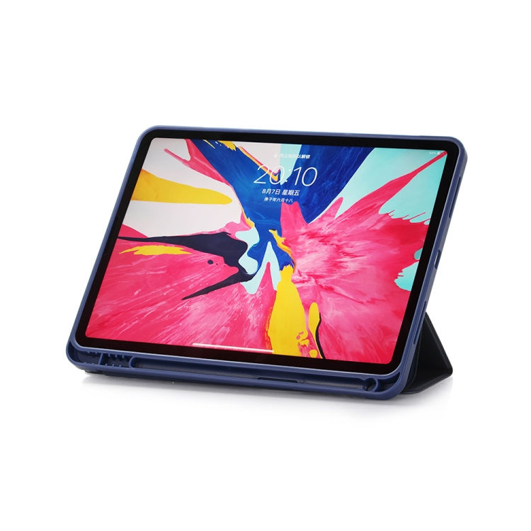 Thumbnail: Back Sticker Skin Feel Horizontal Flip Leather Case with Tri-fold Holder