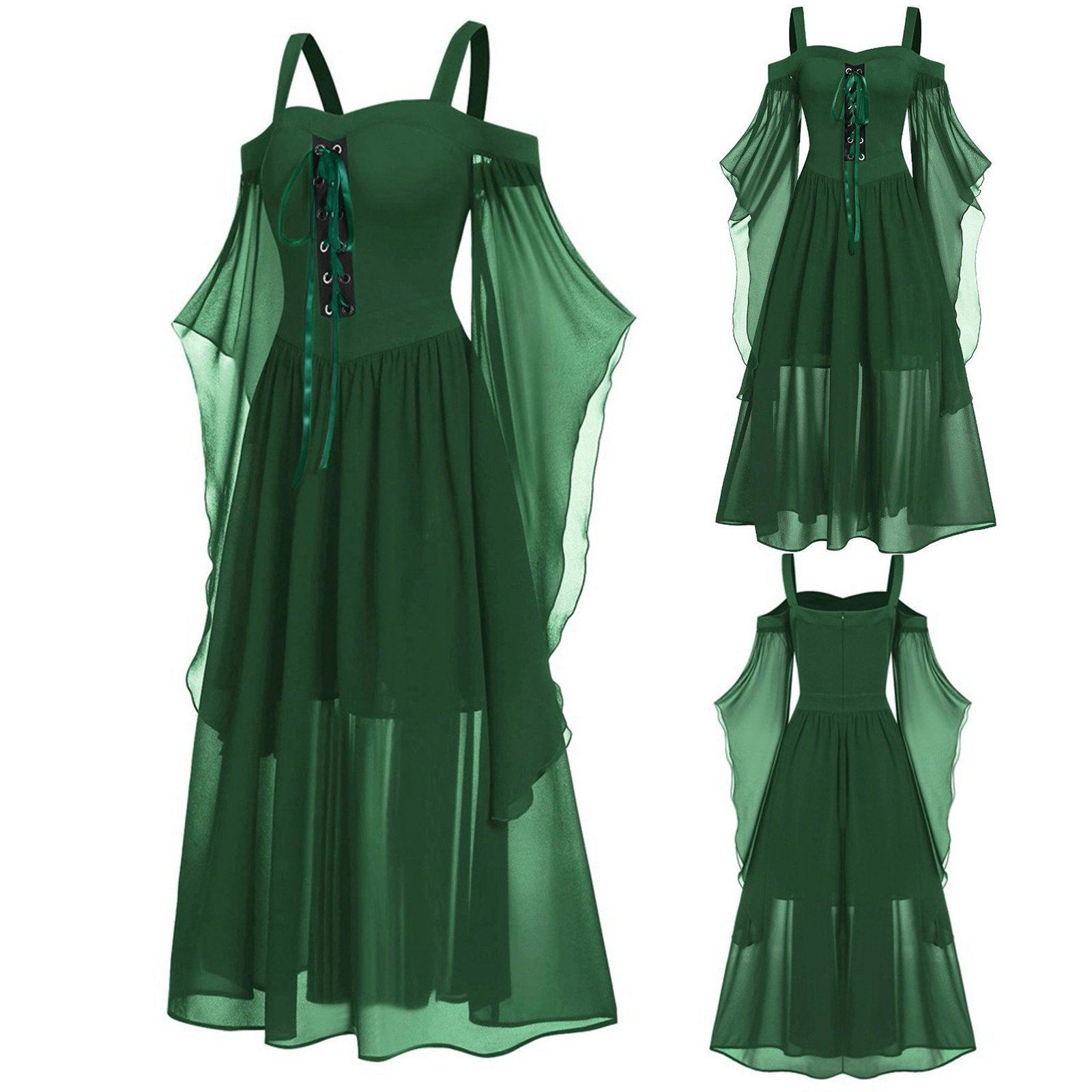 Long Dress with Fashion Suspenders for Women