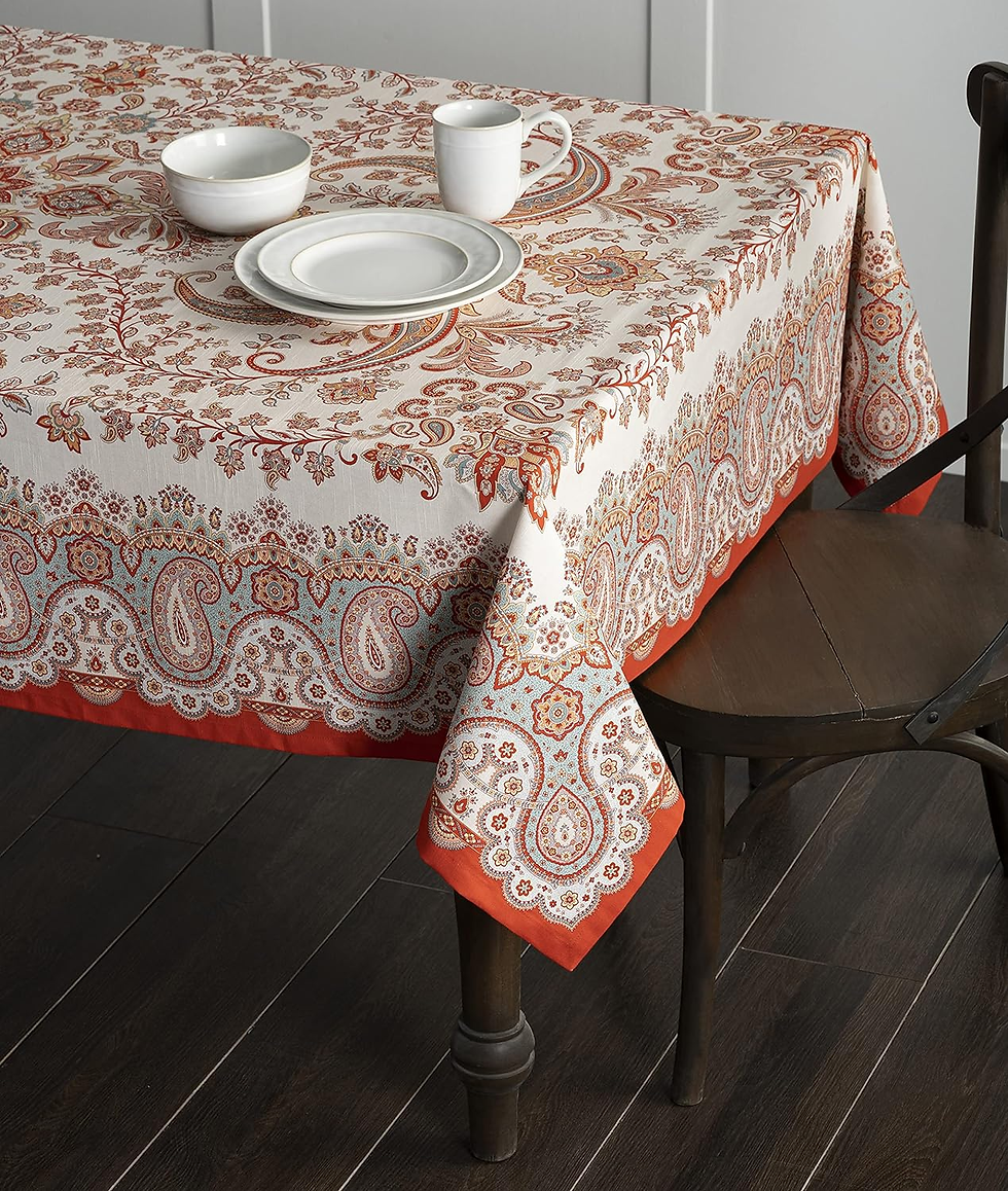 Thumbnail: Table Cloth 100% Cotton 60"X120" Decorative Tablecover Washable Rectangle Tablec