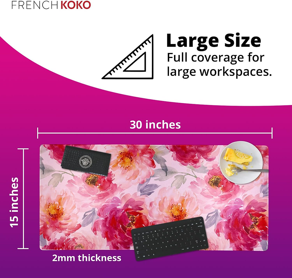 Thumbnail: "XL Pink Flowers Desk Mat for Office and Gaming"