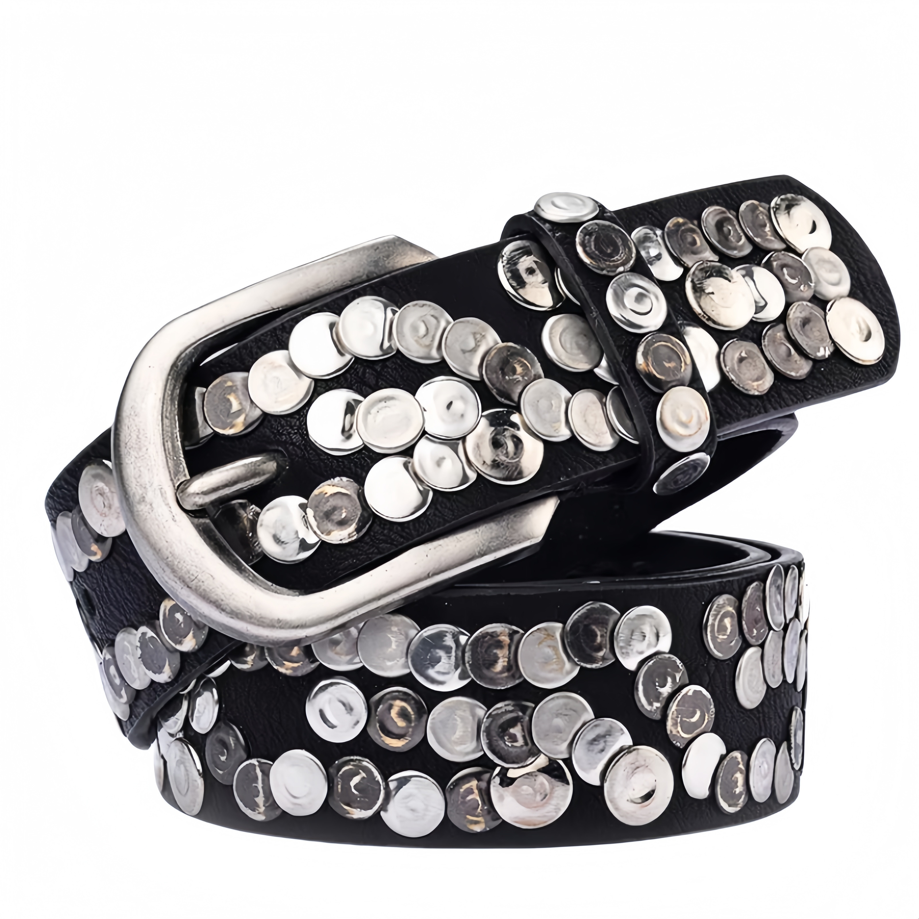Women Belt Punk Pin Buckle Vintage Rivets Lady'S Leather view 2
