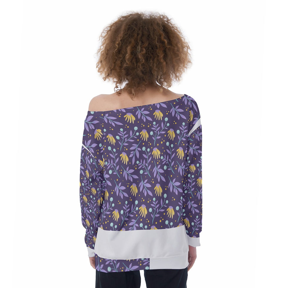 Thumbnail: All-Over Print Oversized Women's Off-Shoulder Sweatshirt