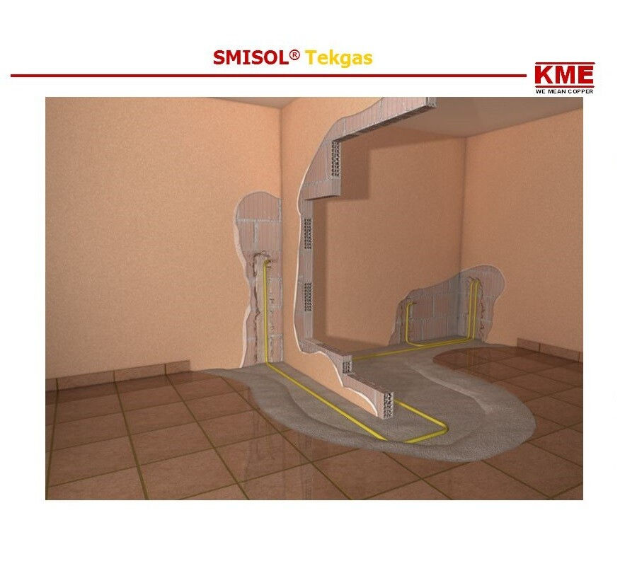 Thumbnail: TUBO RAME GAS SMISOL KME TEKGAS RIVESTITO CON GUAINA STELLATA GIALLO IMPIANTI...