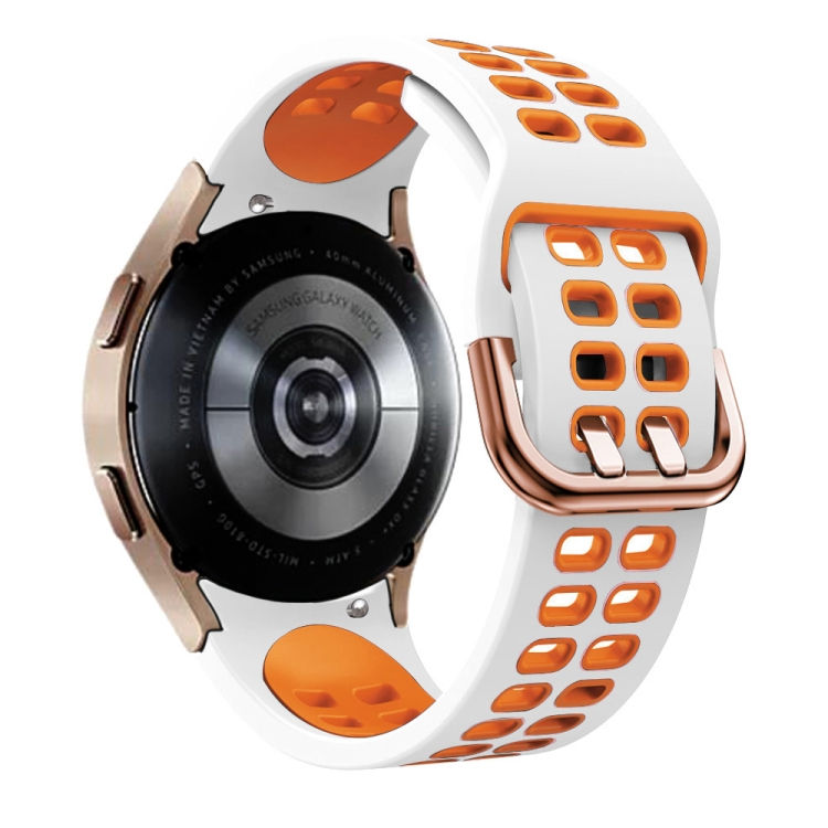 Thumbnail: 20mm Breathable Two-Color Silicone Watch Band