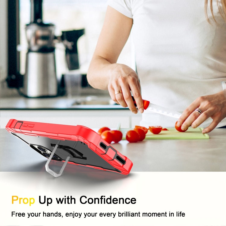 Thumbnail: PC + Rubber 3-layers Shockproof Protective Case with Rotating Holder