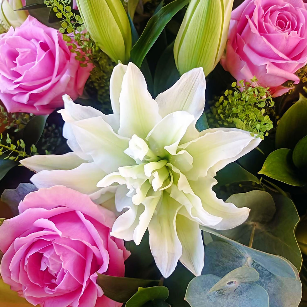 Thumbnail: White Lily and Rose Bouquet (National)
