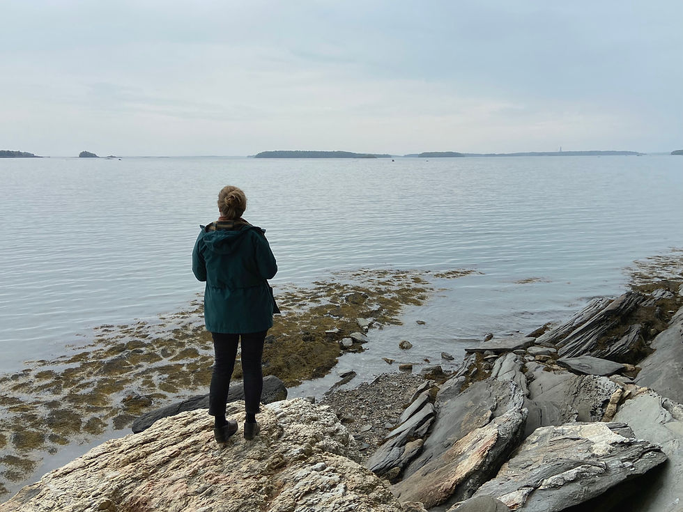 Artist looking out at the sea.