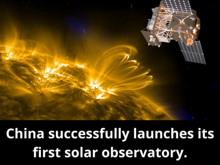 China successfully launches its first solar observatory....