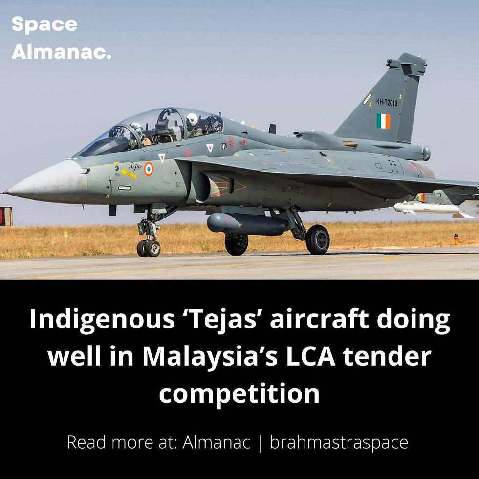 Indigenous ‘Tejas’ aircraft doing well in Malaysia’s LCA tender competition....