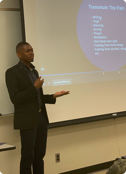 Gray the Griot Speaking at the Black Vision Conference.