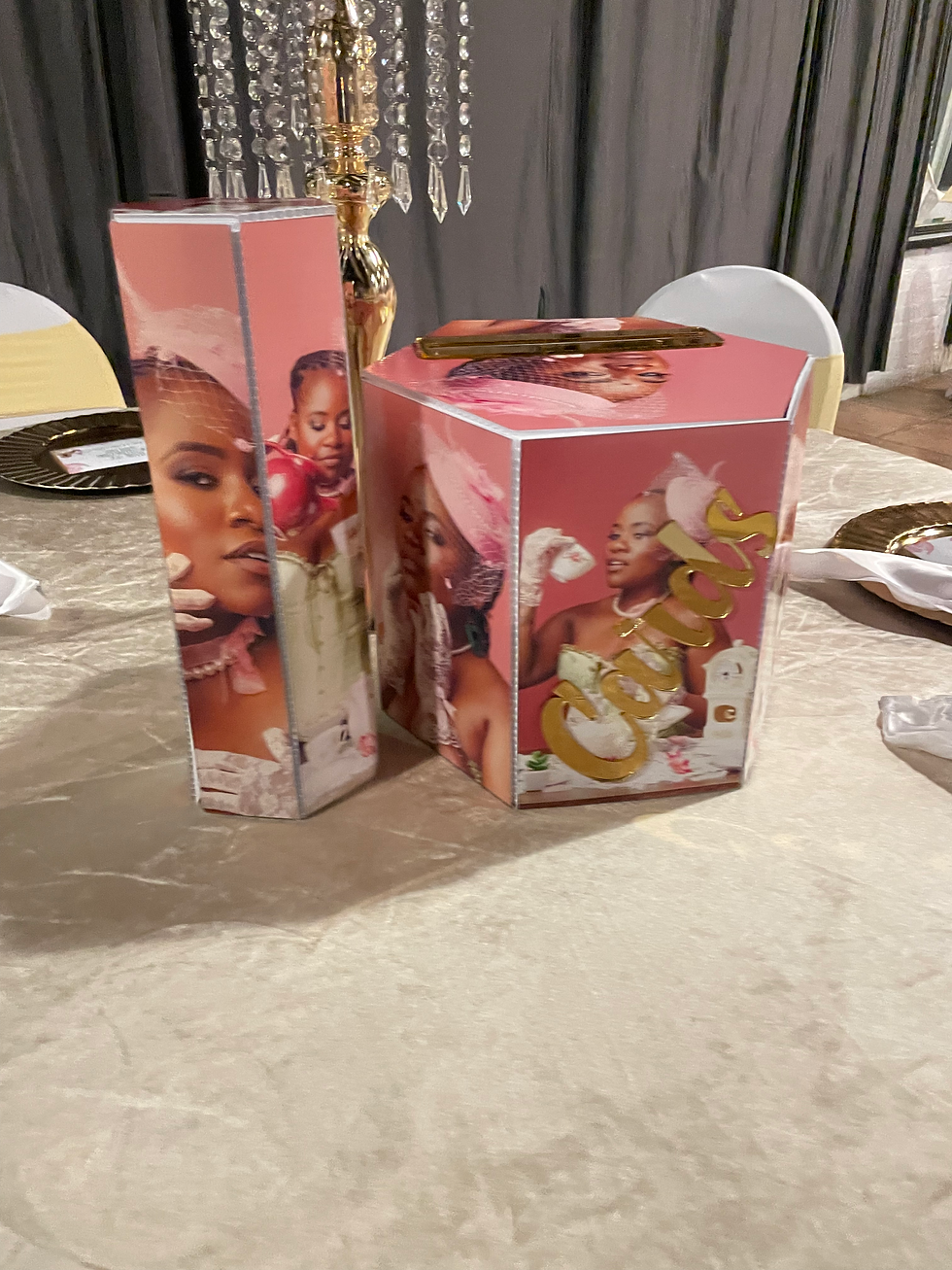 Thumbnail: HEXAGON WINE/CHAMPAGNE GIFT BOX TEMPLATE (template only)