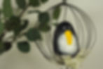 Miniature : Petit pingouin en laine feutrée dans sa cage - noir