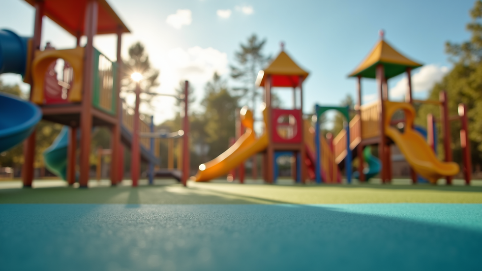 Eye-level view of a colorful playground designed for children with special needs