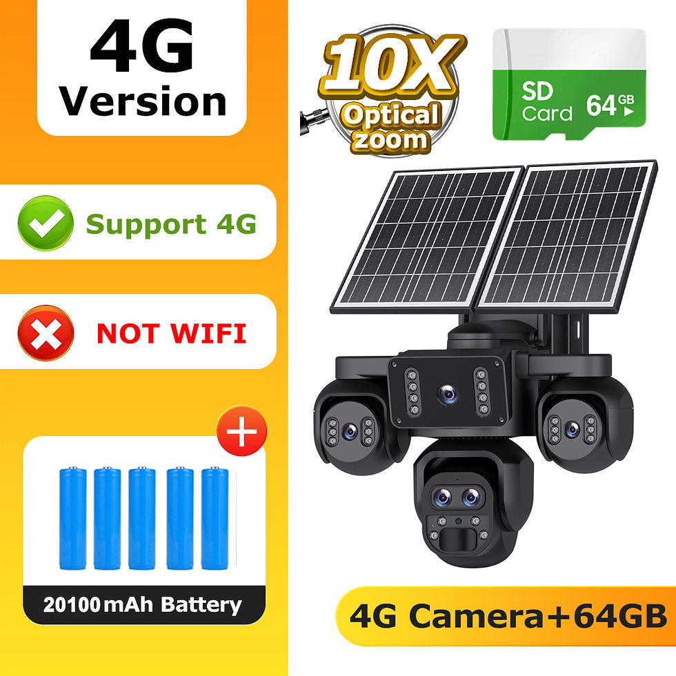 Thumbnail: SHIWOJIA 20MP 10X ZOOM Camara Solar 4G SIM 5 Lens 4 Screens Security Protection 
