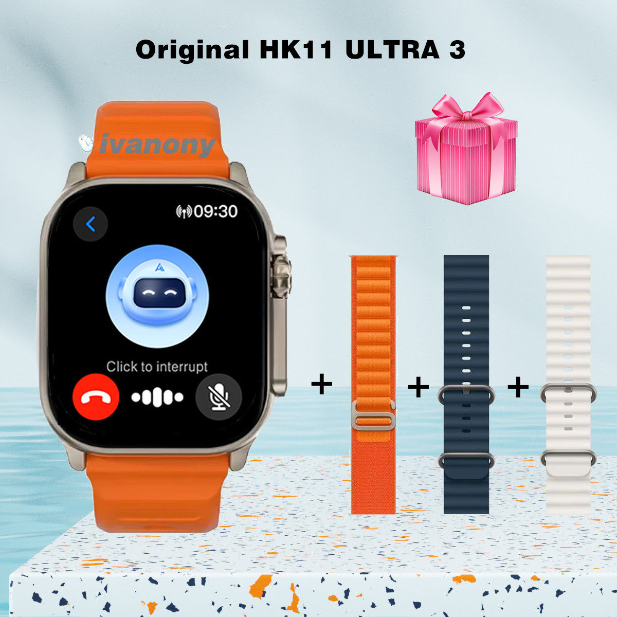 HK11 Ultra Smart Watch – Rugged HD Smartwatch with Bluetooth Calling & Fitness T