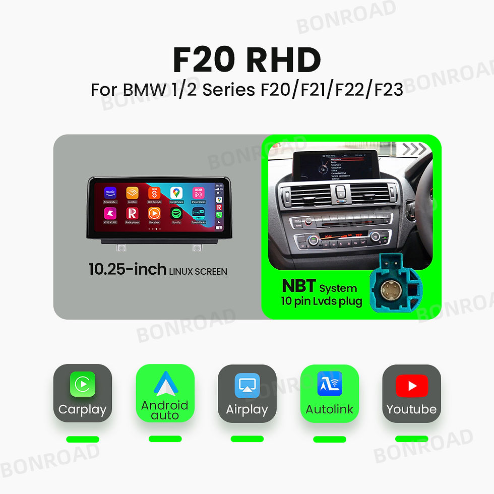Thumbnail: BONROAD 10.26" Wireless Car Display – Apple CarPlay, Android Auto, Touchscreen