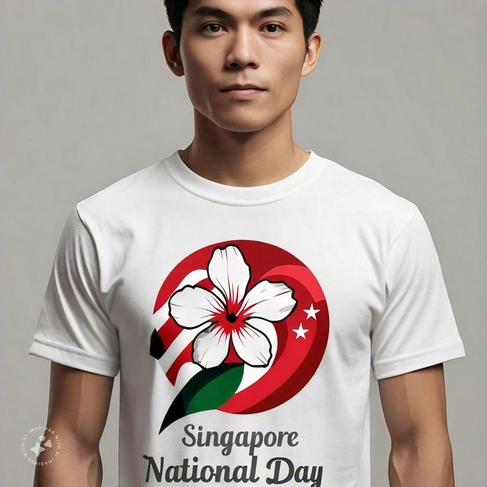a mock up example of national day t-shirt for Singapore birthday