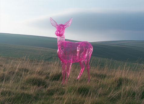 Capturing the Essence of the English Countryside: AI Art on Pink Plastic Film