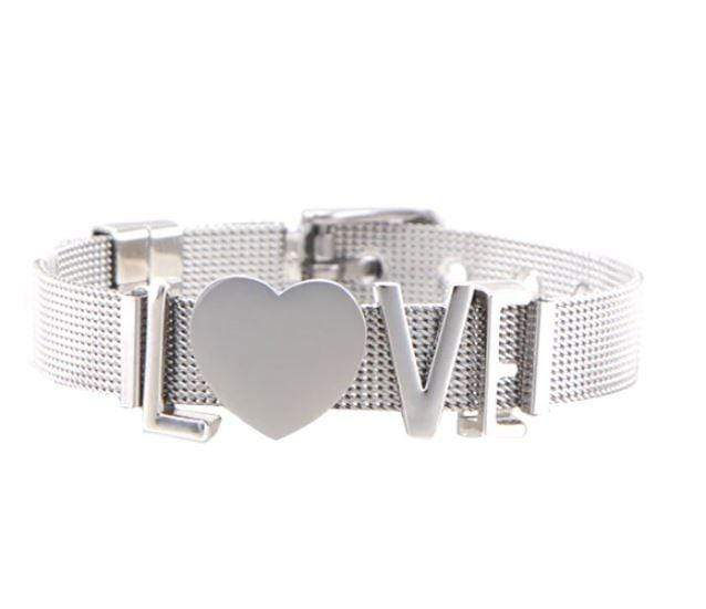 Thumbnail: Stainless Steel Slider Bracelet -Silver