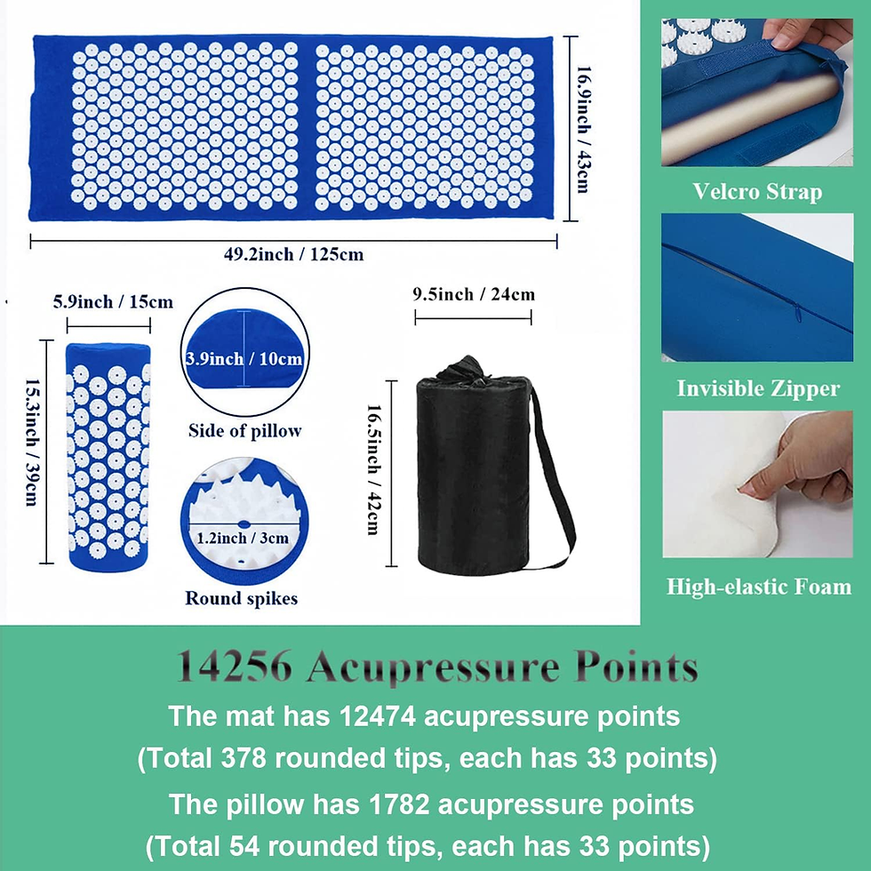 Thumbnail: Extra-Long Acupressure Mat and Pillow Set with Carry Bag