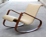 Thumbnail: Italy Giuseppe Pagano Bentwood Leather Rocker