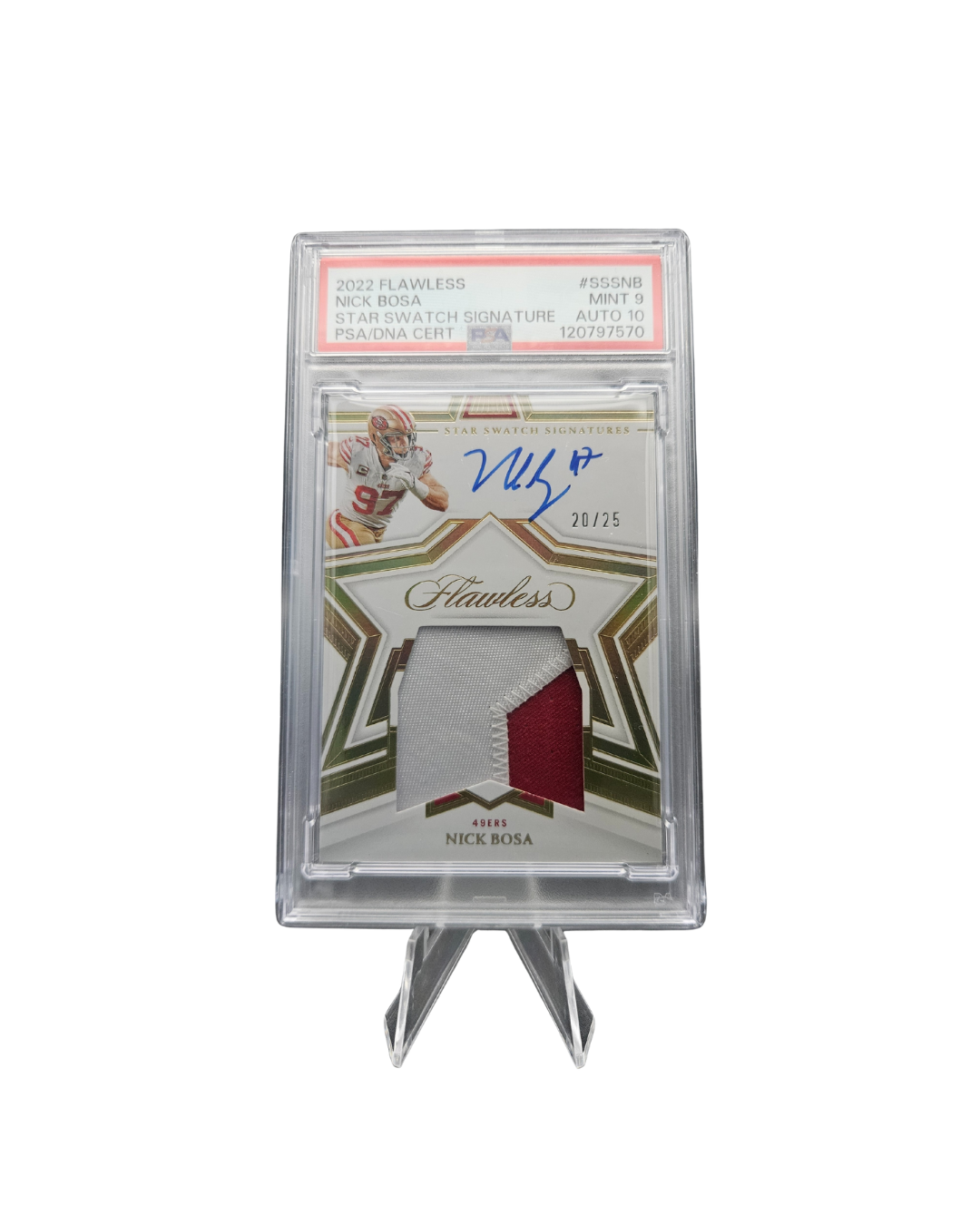 Panini Flawless 2022 Nick Bosa Auto Patch /25 PSA 9/10 San Francisco 49ers