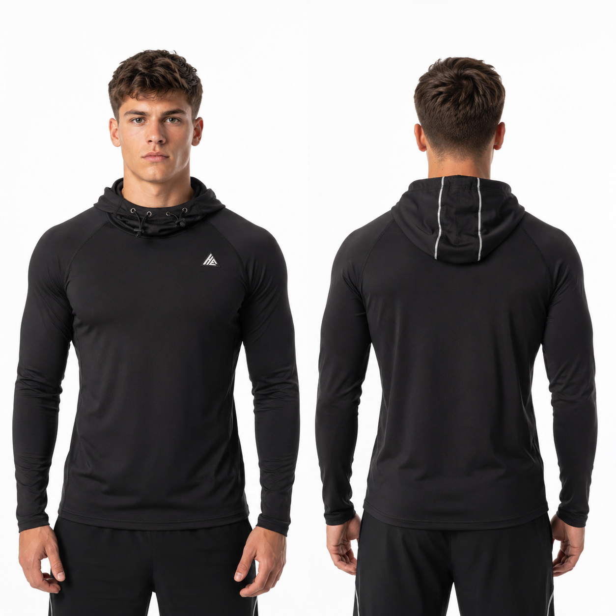 Herren-Sporthoodie schwarz