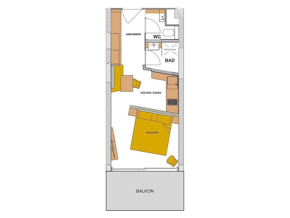 Grundriss Cozy Studio Apartment