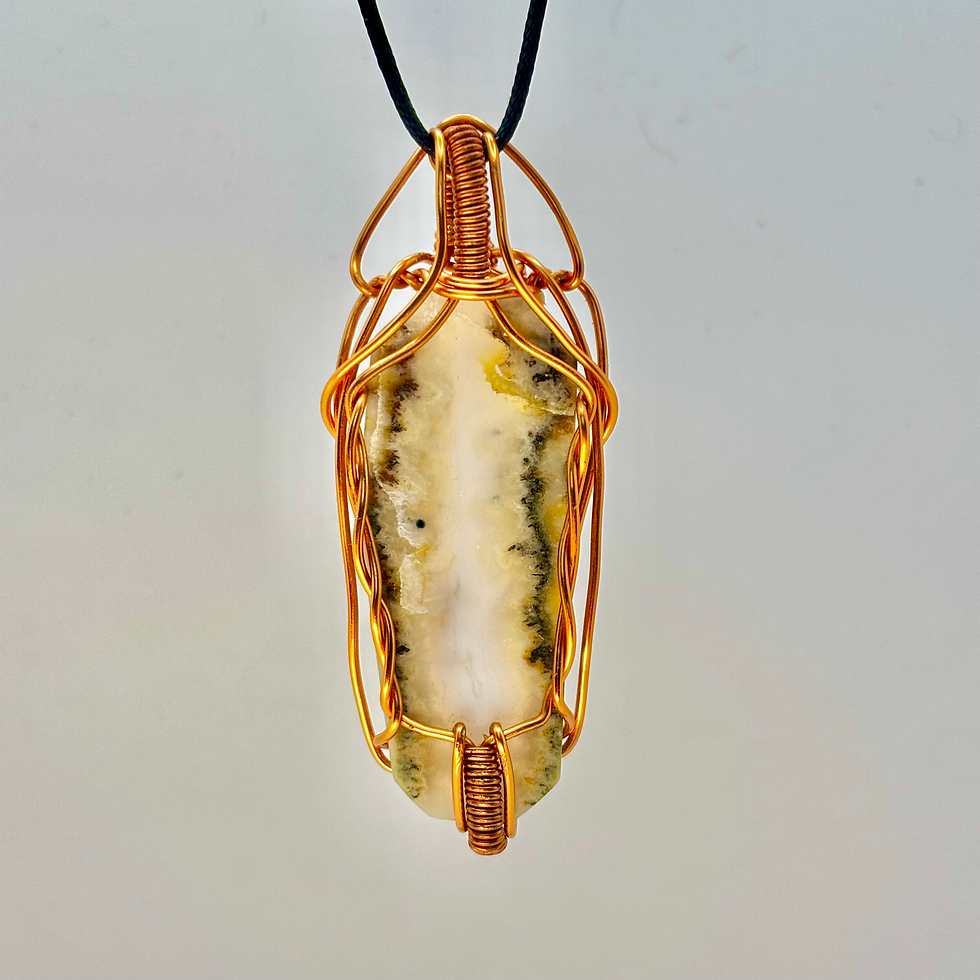 Thumbnail: rare Tahoma agate pendant wire wrapped handmade