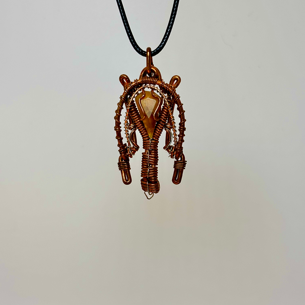 Thumbnail: unique fire opal pendant made by max mosley art