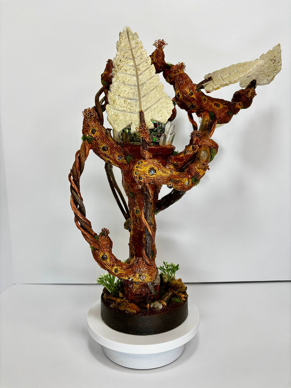 Thumbnail: nature warrior artisan made lamp comprised of elements sourced from the earth made by max mosley