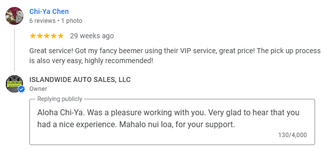 Google Customer Review BMW X5