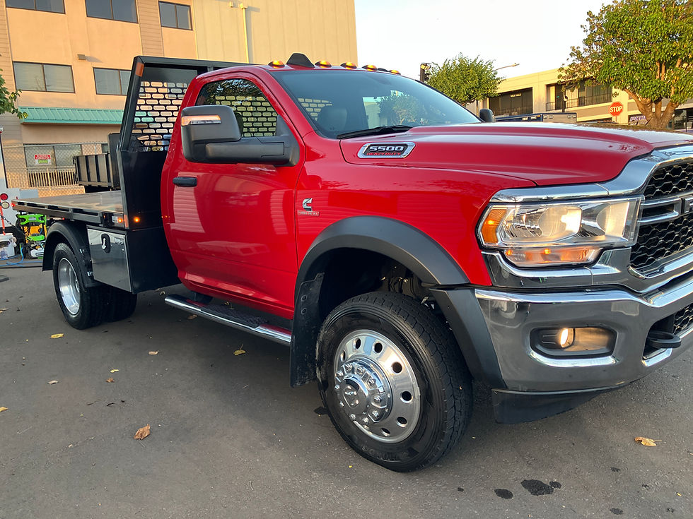 Thumbnail: SOLD PRE-OWNED UPFITTED 2023 RAM 5500 4WD 9FT DUMP FLATBED Cab Chassis