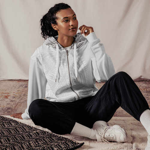Hawai'i Wht on Light Unisex Premium zip hoodie | SHOP HAWAII